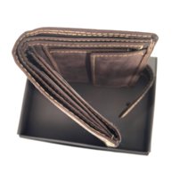 Pánska kožená peňaženka tmavohnedá WILD 0026